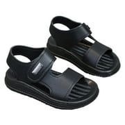 Boy Sandals Size 12 Little Kid Boys Girls Summer Water Sandalsx Closed Toe Lightweight Outdoor Sport Shoes Boys Slide Sandals(Black,13)